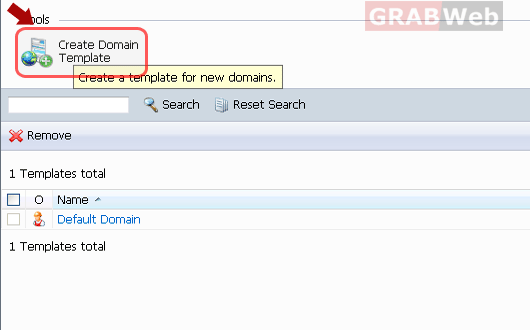 Domain template domain template