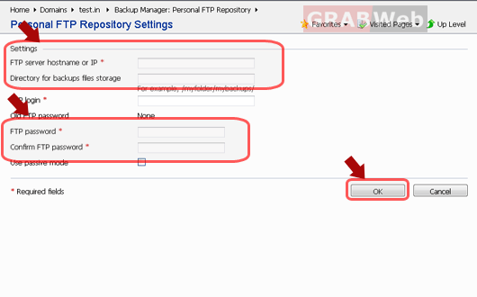 Ftp settings FTP settings