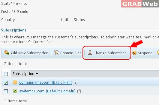 Change Subscriber Change Subscriber