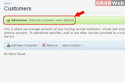 Remove Selected Customer