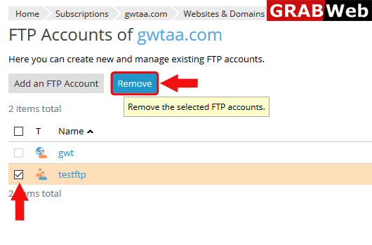 remove ftp