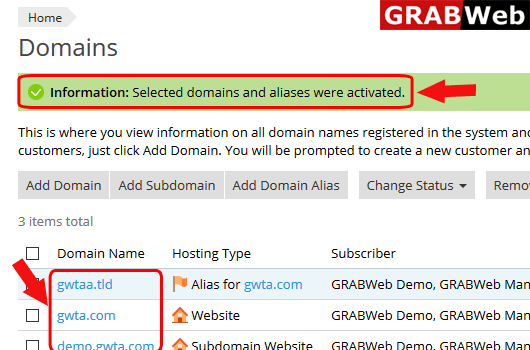 domain activate