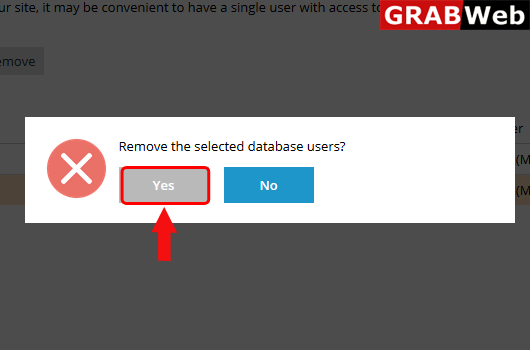 remove databaseuser
