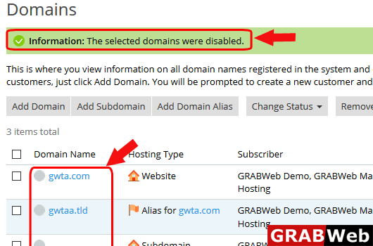 disable domain