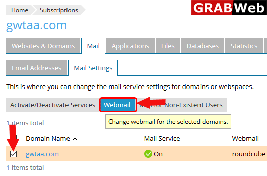 change webmail