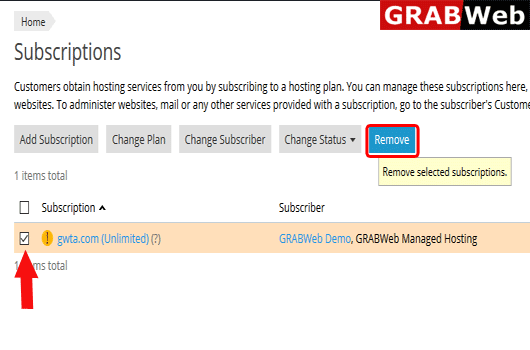 remove subscription