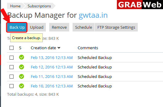 create backup