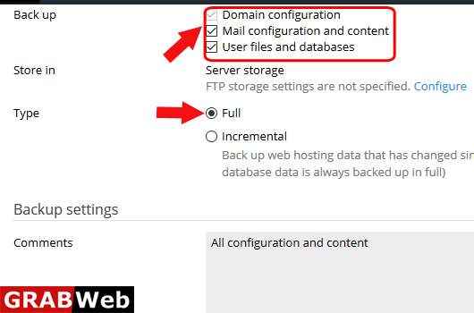 create backup