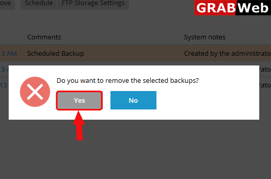 remove backup