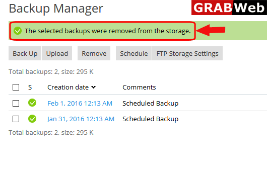 remove backup