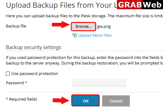 upload backup