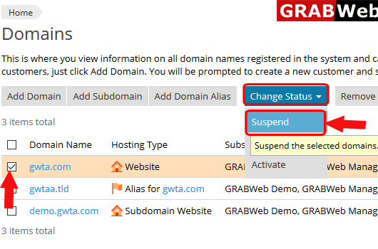 suspend domain