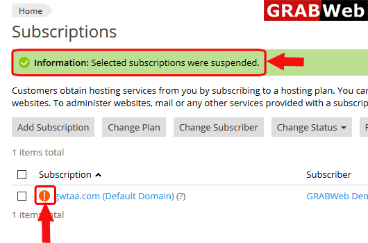 suspend subscription
