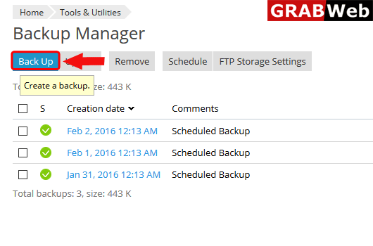 create backup
