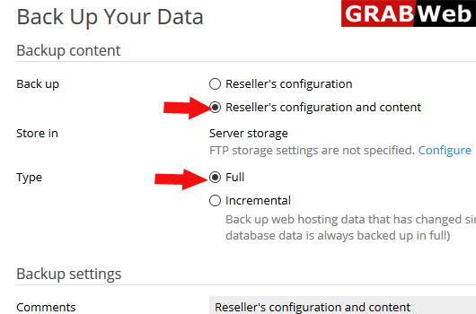 create backup