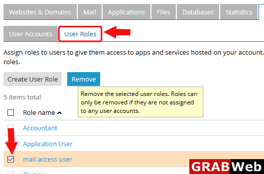 delete user role