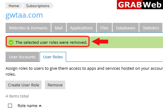 delete user role